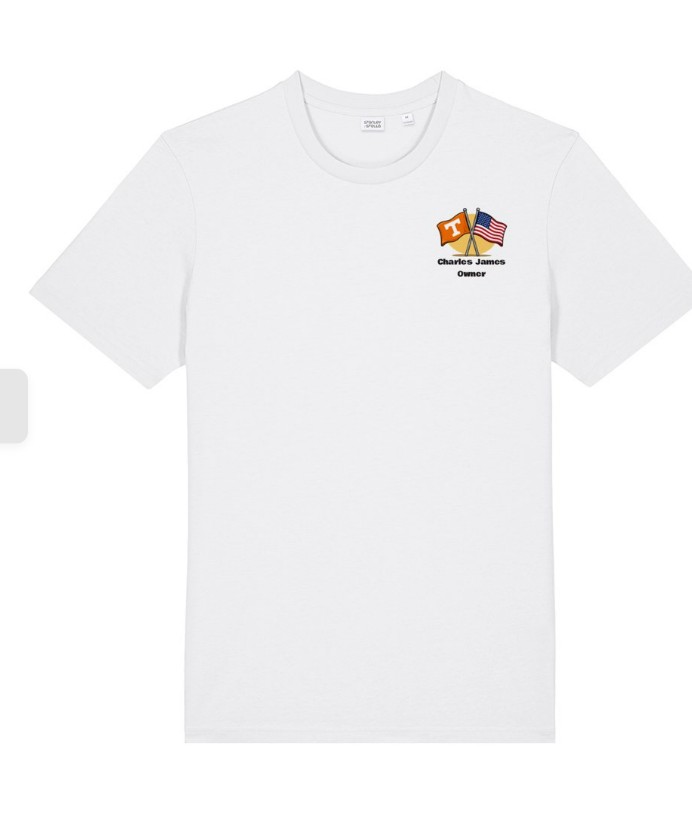 Branded t-shirt designed for a small business